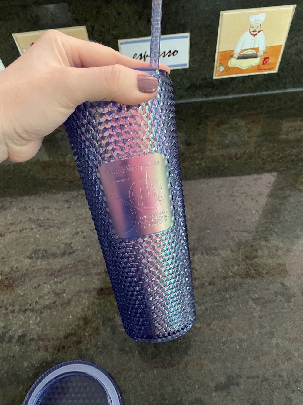 Starbucks Iridescent Purple Blue Studded Tumbler Straw Disney 50th Celebration - Picture 9 of 11